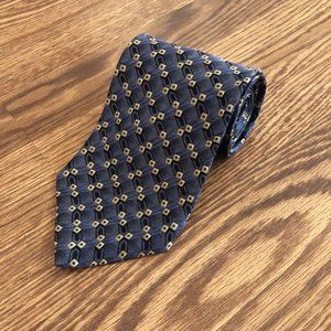A N D H U R S T Andhurst Mens Tie 100% Silk Blue Geometric Design